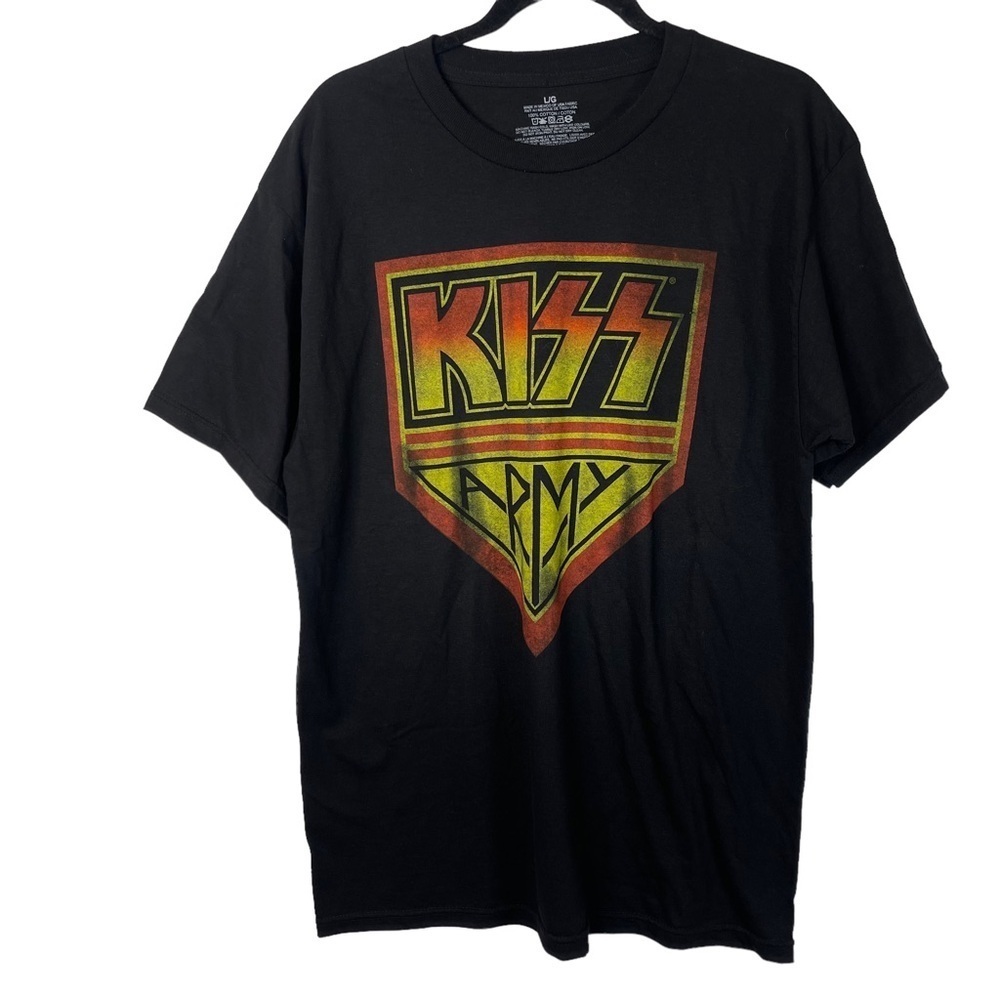 KISS Unisex Black Cotton Graphic T-Shirt Size Large